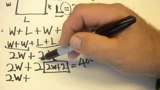 Word Problems finding Length and Width