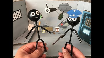 Stickman Jailbreak. Cardboard game. DIY