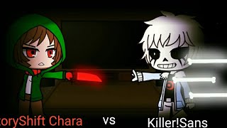 Undertale reaction to StoryShift!Chara vs Killer!Sans|animation|Gacha club