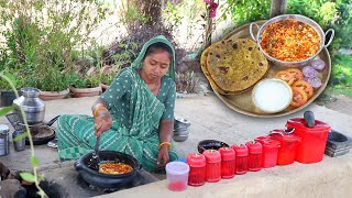 Morning Breakfat Food In Village |  Dahi Fry &amp; Thepla  | Morning Routine |