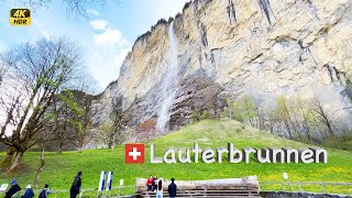 [Switzerland] Lauterbrunnen, festival of waterfalls 4K HDR