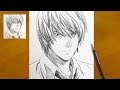 How To Draw Light Yagami From Death Note Easy Anime Drawing Step By Step Tutorial 