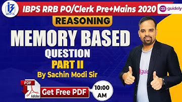 IBPS RRB PO/Clerk 2020 | IBPS RRB Reasoning | Mains Memory Based Paper | Reasoning by Sachin Sir