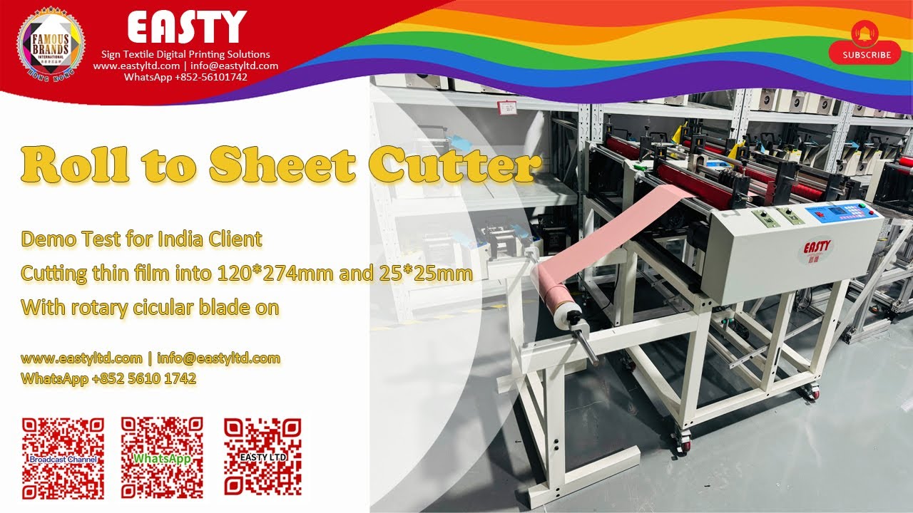 Cutting Film test by Easty Roll to Sheet Cutter | roll to sheet cutting machine for India client