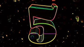 Countdown timer 10 to 0 with animation and sound effect #3dtimer #neon #countdowntimer