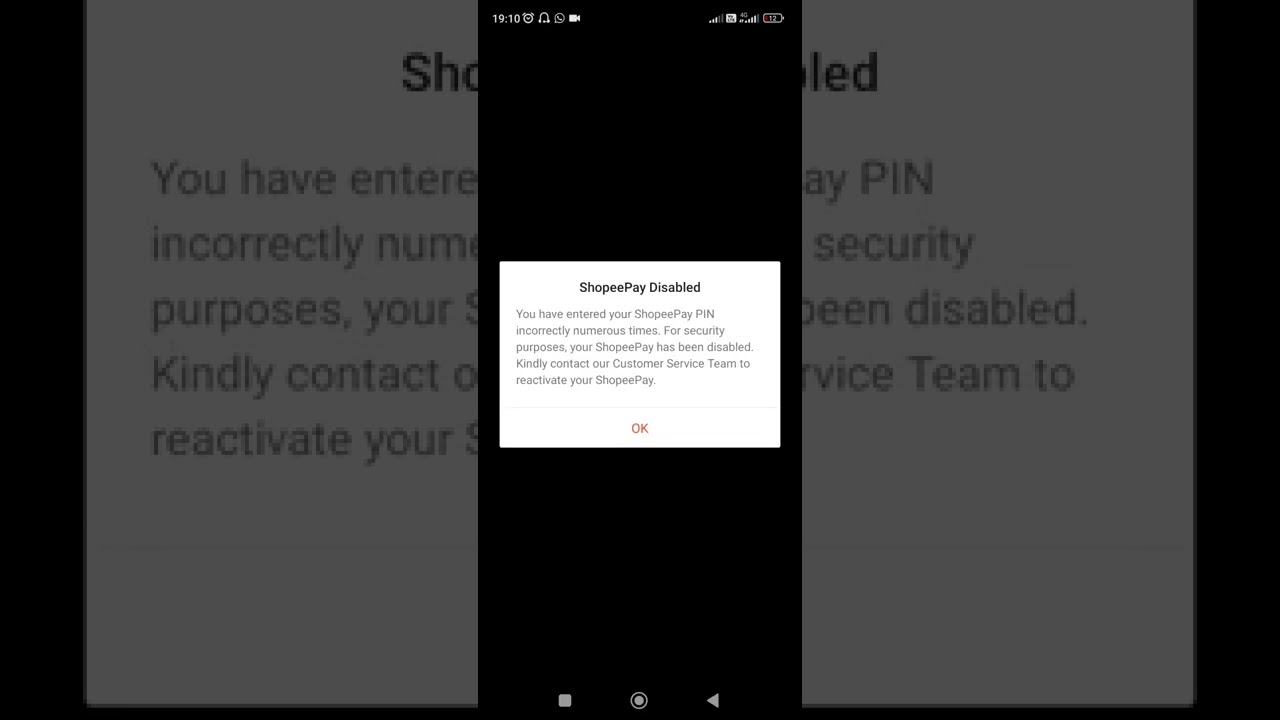 shopee pay disabled