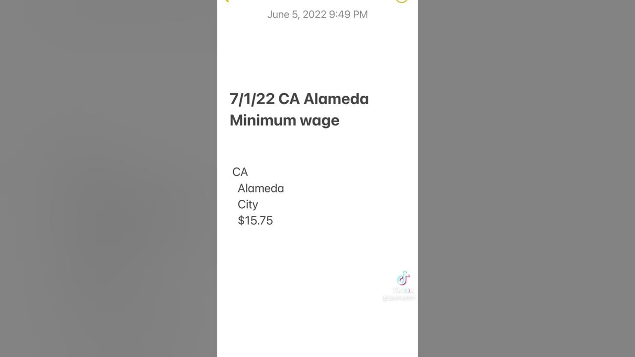 7/1/2022 CA Alameda Minimum wage YouTube