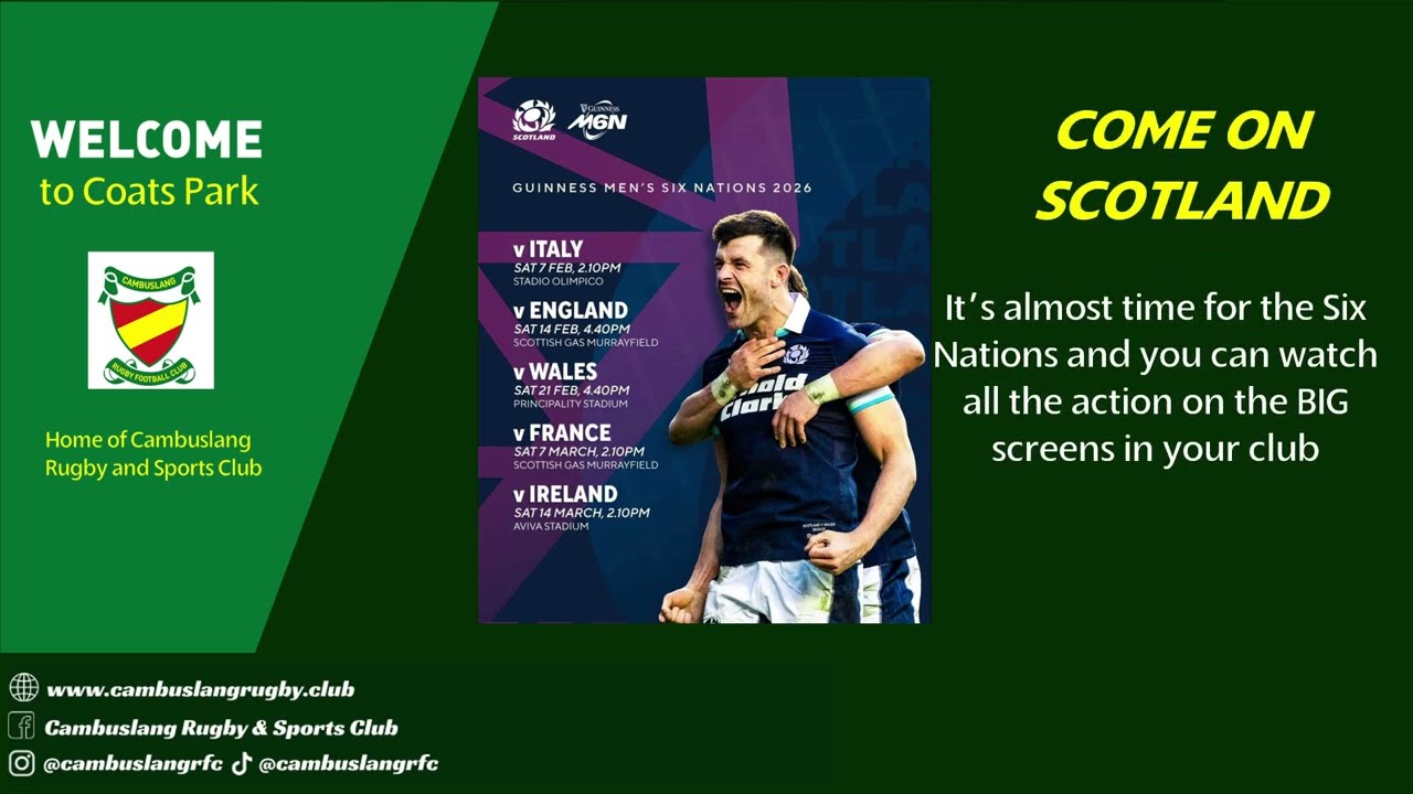 The official channel for Cambuslang Rugby Club! Local rugby union team based in Cambuslang, Glasgow.