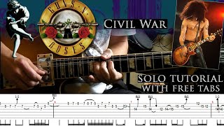 Guns N' Roses - Civil War main guitar solo lesson (with tablatures and backing tracks)