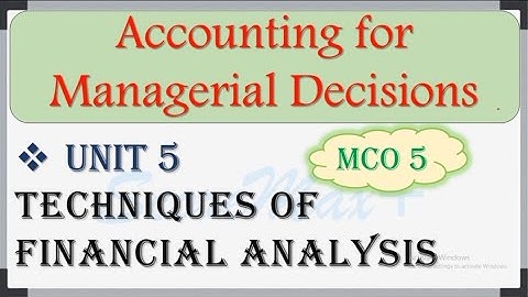 MCO-5 II UNIT-5 II Techniques of Financial Analysis II @Score_Max