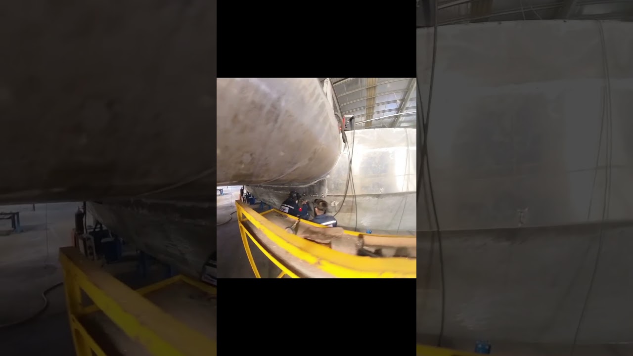 Underneath a performance cat #sailingcatamaran #aluminiumfabrication #performanceboats #welding