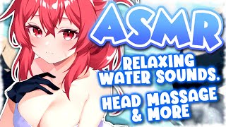 【3D ASMR】Vtuber Hot Spring RP | Relaxing Atmosphere, Water Play, Head Massage