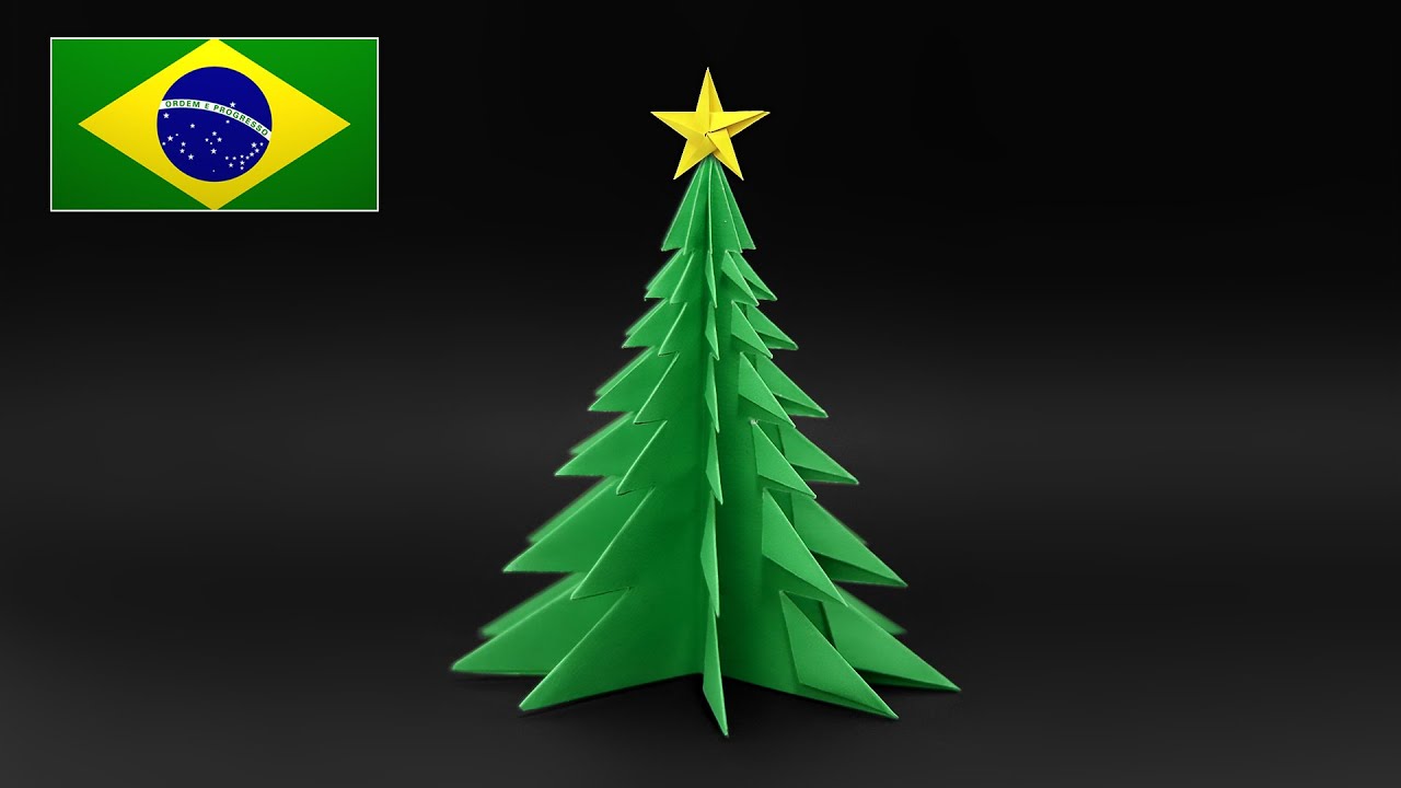 Árvore de Natal 3D de papel - Tutorial PT-BR - Kirigami - YouTube