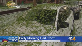 Overnight Storm Covers Denver Streets With Hail, Covers Cars With Leaves