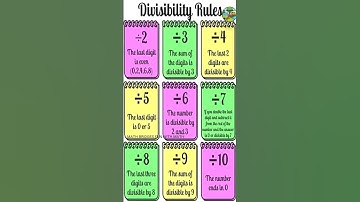 Divisibility Rules for 2 3 4 5 6 7 8 9 and 10 | Maths tricks | #maths #trendingshorts #shorts