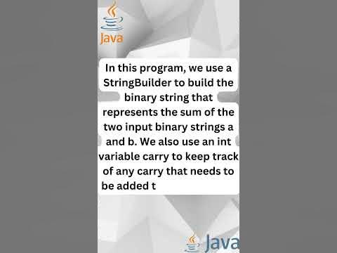 Simple java program to add two binary strings | Java programs for ...