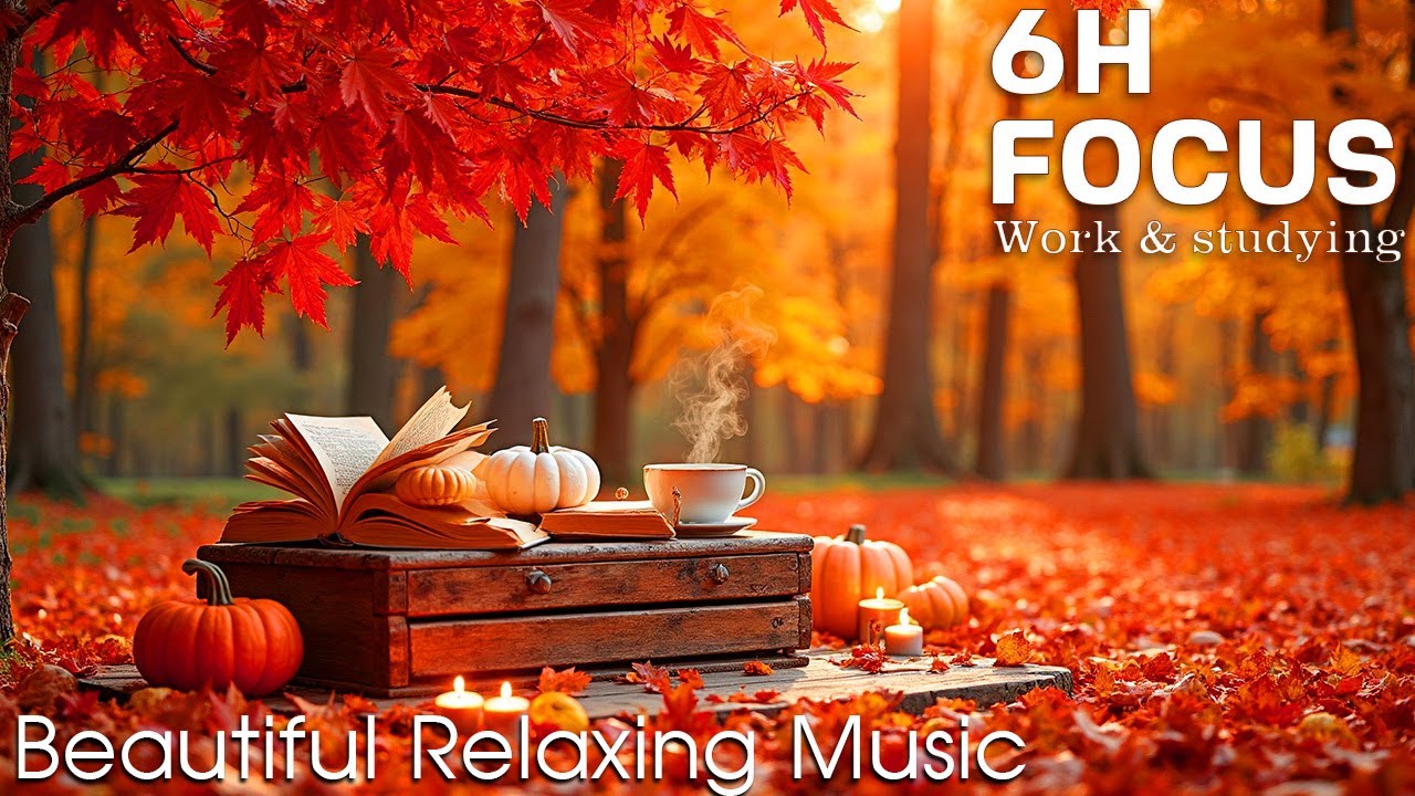 Autumn Healing Music 🌿 Beautiful Relaxing Music | with Soft Light Through Trees