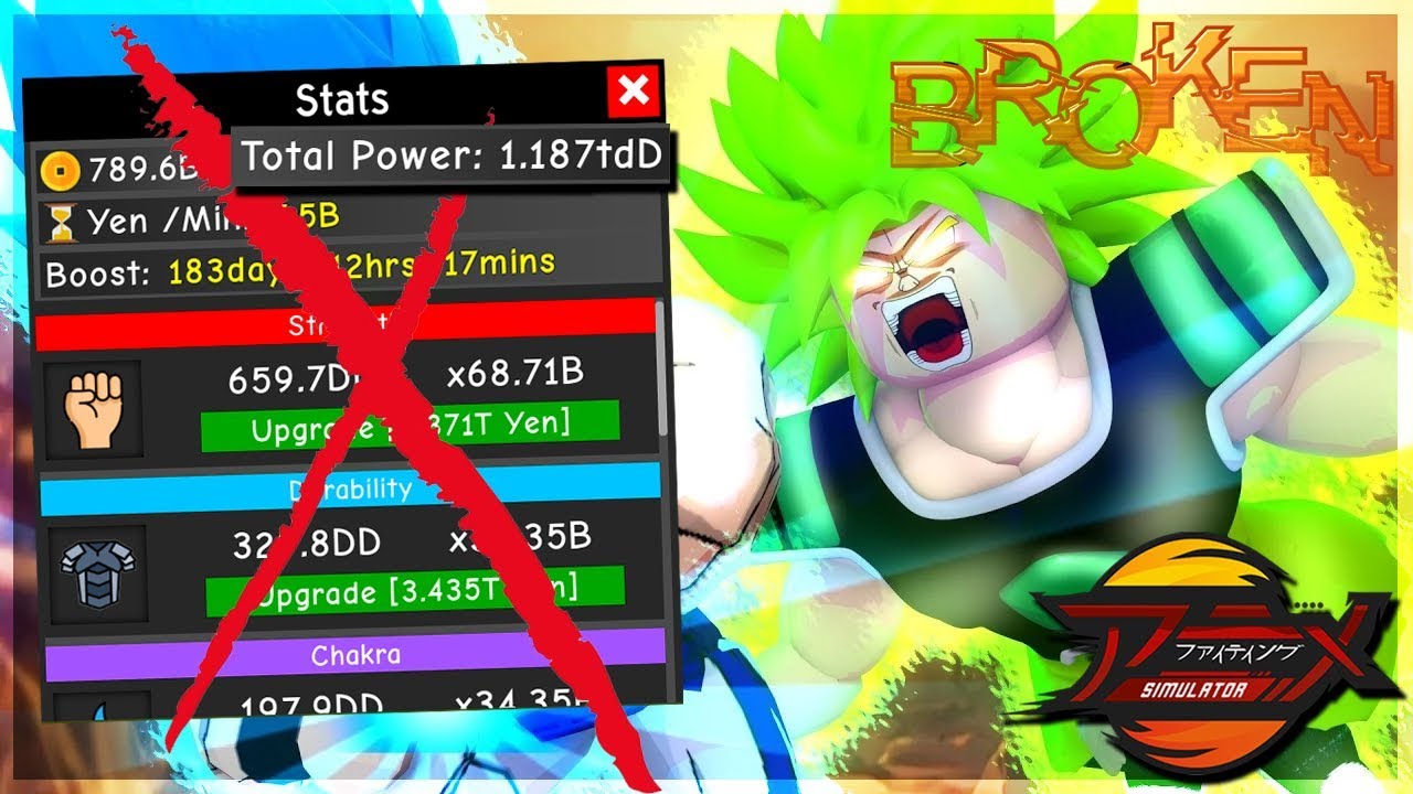 The Game Broke And My Stats Glitched Now I Am The Strongest Broly Anime Fighting Simulator Roblox - roblox anime fighting simulator background