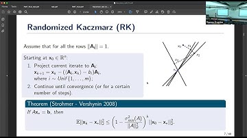 [RMT + NLA] Liza Rebrova: Randomized projection methods for corrupted data