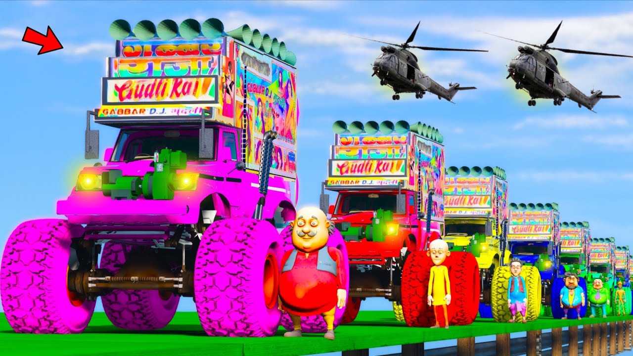 Motu Patlu ने किया Biggest Indian dj Super Mega Ramp Challenge 😱😱😱 GTA-5