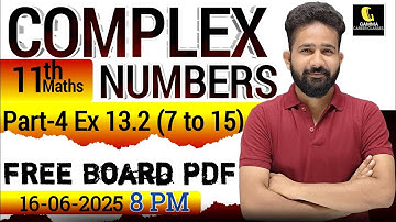 RD Sharma Class 11 Part -4  Ex.13.2 Solutions Ch 13 (Complex Numbers)|From Q.7 to Q.15 | Ashwani sir