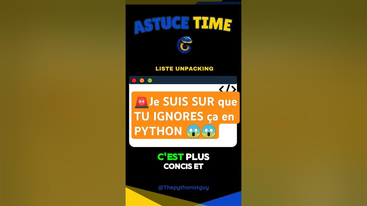 🚨Tu DOIS Connaitre ça en PYTHON 😱 Apprendre Python en français #python ...