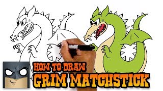 how to draw grim matchstick cuphead art tutorial