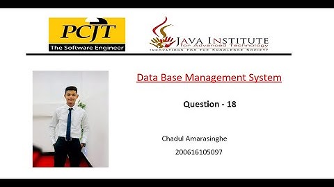 Database Management System 1 | Java Institute | Question 18
