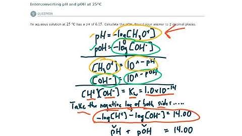 ALEKS - Interconverting pH and pOH at 25°C - Example 1