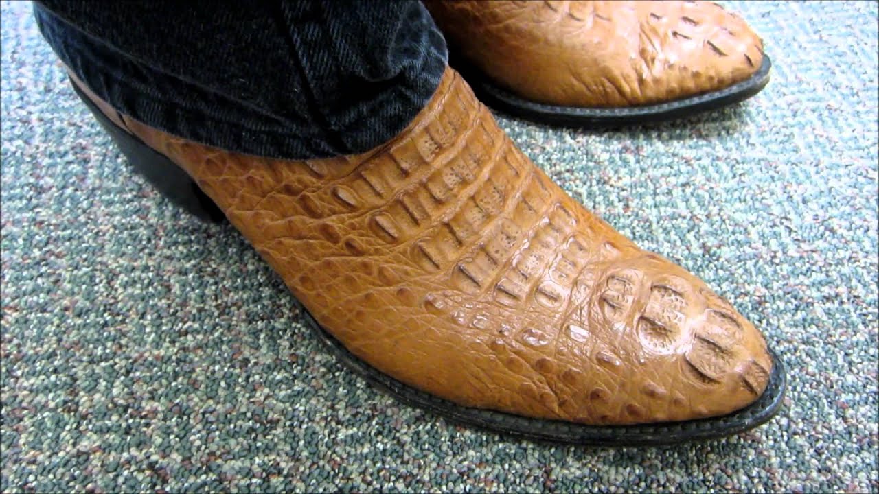 Head Cut Caiman Crocodile Boots - YouTube
