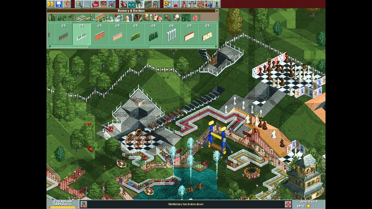 Rollercoaster Tycoon Corkscrew Follies 216 (Pickle Park Timelapse