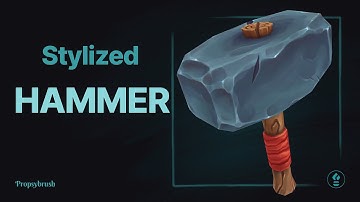 Stylized Hammer 3D Model – Low-Poly, Hand-Painted, Game Ready | #Propsybrush