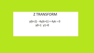 Solve yk+2-4yk+1+4yk=0  y0=1 y1=0 z TRANSFORM