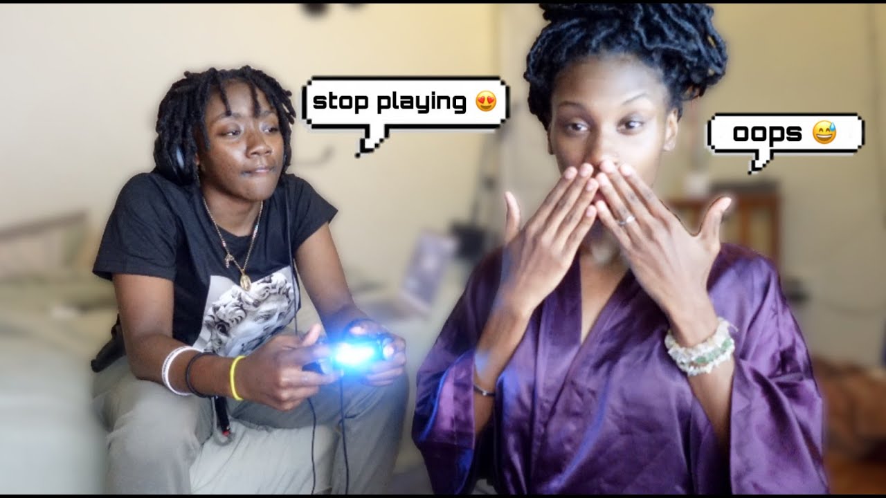 LEADING MY GF ON WHILE SHE IS PLAYING THE GAME 😂 *gone right and wrong.
