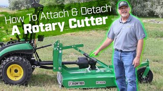 quickly connecting a john deere 1025r with a frontier rc4048 rotary cutter is simple: walkthrough