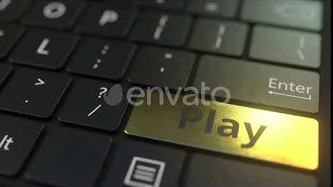 Black Computer Keyboard and Gold Play Key | Motion Graphics - Envato elements