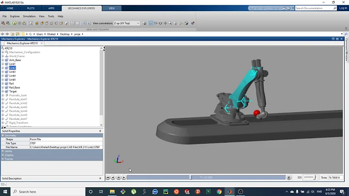 Robotic Arm simulink & Simulation in MATLAB (KUKA)