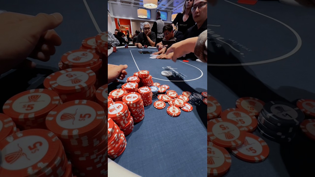 Drilling Middle Set 🤩 (Golden) #poker shorts #vegas