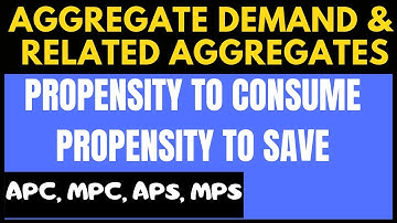 PROPENSITY TO CONSUME AND SAVE | APC MPC APS MPS SCHEDULE | AGGREGATE DEMAND AND RELATED TERM 2