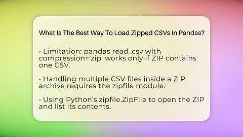 What Is The Best Way To Load Zipped CSVs In Pandas? - Python Code School