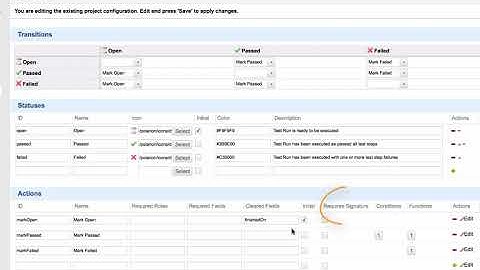Configuring a Test Run Workflow in Polarion
