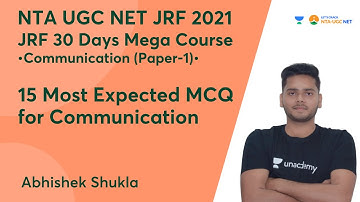 15 Most Expected MCQ for Communication | NTA UGC NET- JRF 2021 | Communication | Abhishek Shukla