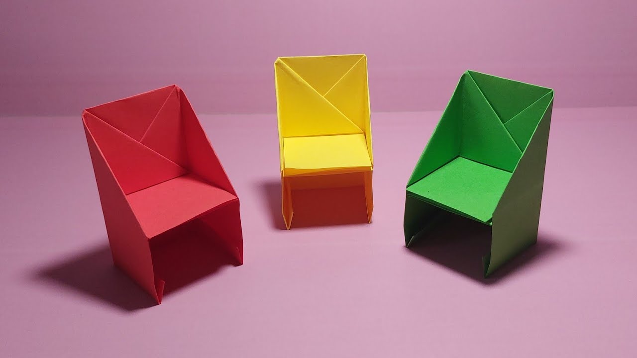 How to make Origami Chair Easy Cara Membuat Origami Kursi YouTube