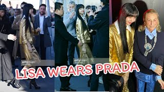 Lisa wears PRADA : Lisa Blackpink at Prada Fashion Show, Milan Italy