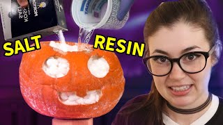 Can Resin Preserve a Dehydrated Pumpkin Carving?