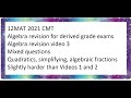12MAT CMT Algebra revision - Video 3 - Mixed questions