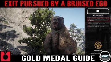 Red dead Redemption 2 Exit Pursued by a Bruised Ego Gold Medal - Gold Rush Trophy Achievement REPLAY