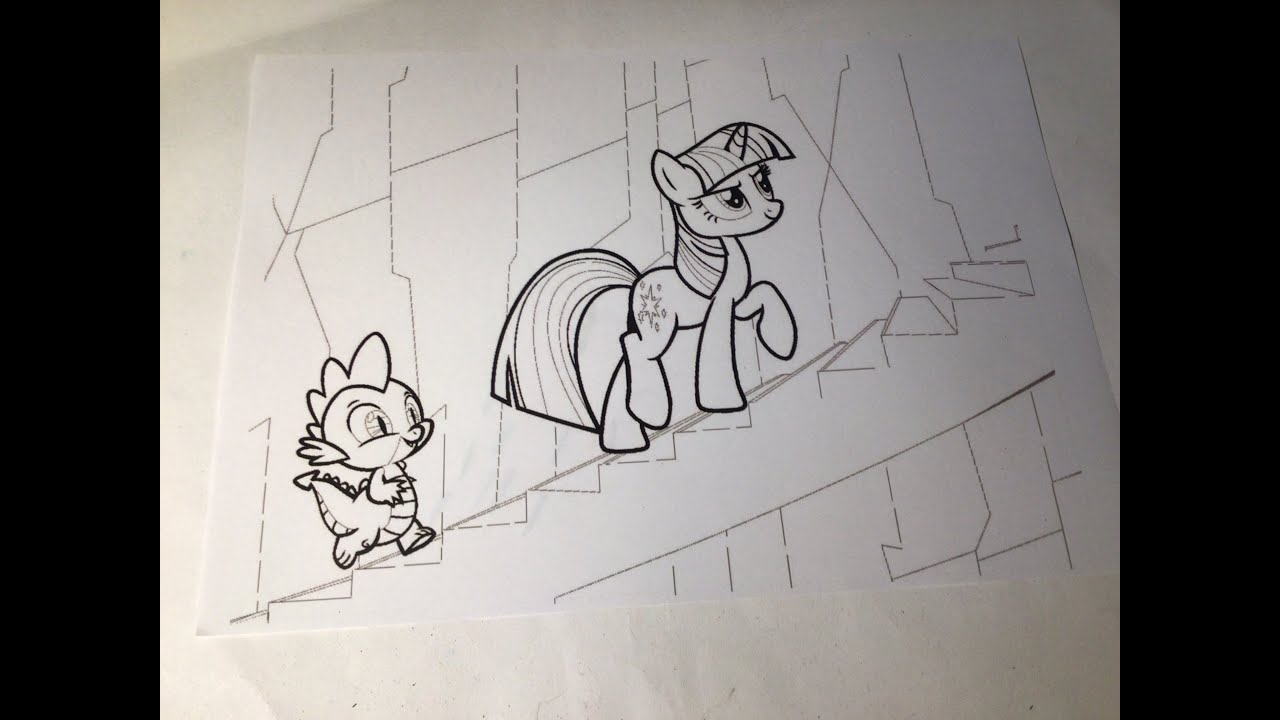 My little pony Twilight Sparkle and Spike the dragon coloring book MLP coloring pages for kids