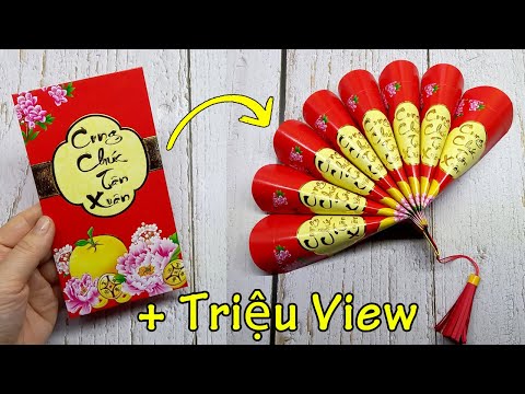 Video DIY - Cách làm quạt Trang Trí Tết từ BAO LÌ XÌ cực dễ... - youtube