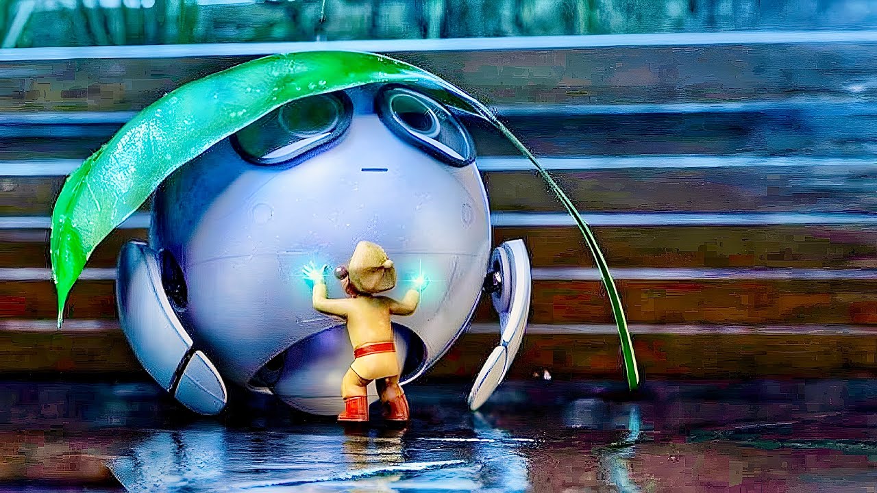 Tiny Hero Saves a Broken Robot in the Rain… 😢🤖